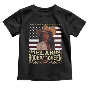 Black Cowgirl Toddler T Shirt Melanin Rodeo Queen African American TS09 Black Print Your Wear