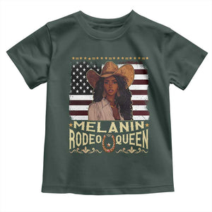 Black Cowgirl Toddler T Shirt Melanin Rodeo Queen African American TS09 Dark Forest Green Print Your Wear