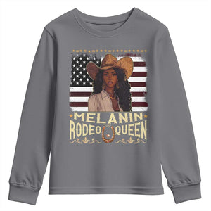 Black Cowgirl Youth Sweatshirt Melanin Rodeo Queen African American TS09 Charcoal Print Your Wear