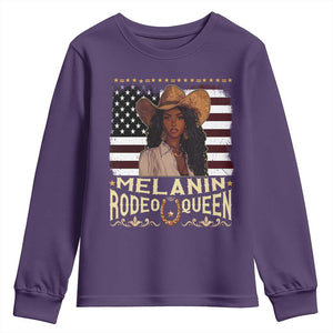 Black Cowgirl Youth Sweatshirt Melanin Rodeo Queen African American TS09 Purple Print Your Wear