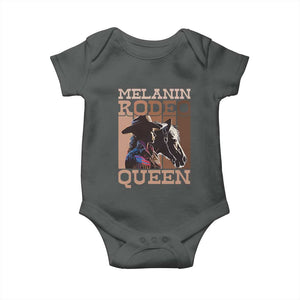 African American Cowgirl Baby Onesie Melanin Rodeo Queen TS09 Dark Heather Print Your Wear