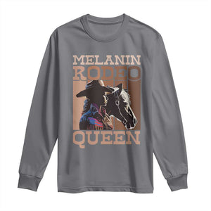 African American Cowgirl Long Sleeve Shirt Melanin Rodeo Queen TS09 Charcoal Print Your Wear