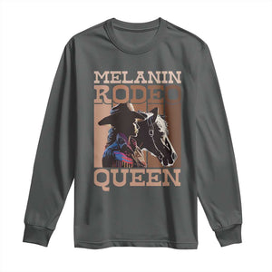 African American Cowgirl Long Sleeve Shirt Melanin Rodeo Queen TS09 Dark Heather Print Your Wear