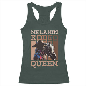 African American Cowgirl Racerback Tank Top Melanin Rodeo Queen TS09 Dark Forest Green Print Your Wear