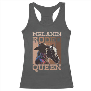 African American Cowgirl Racerback Tank Top Melanin Rodeo Queen TS09 Dark Heather Print Your Wear