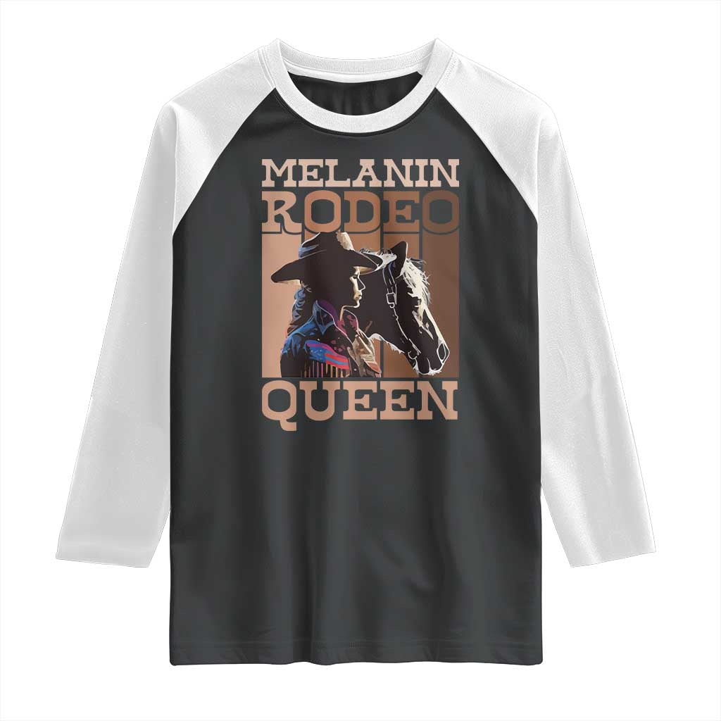 African American Cowgirl Raglan Shirt Melanin Rodeo Queen TS09 Black White Print Your Wear