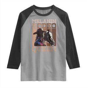 African American Cowgirl Raglan Shirt Melanin Rodeo Queen TS09 Sport Gray Black Print Your Wear