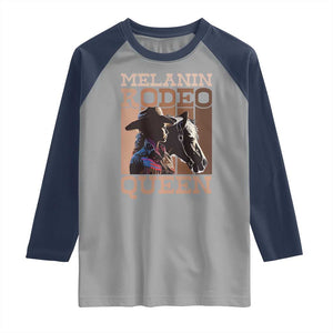 African American Cowgirl Raglan Shirt Melanin Rodeo Queen TS09 Sport Gray Navy Print Your Wear