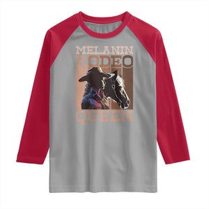 African American Cowgirl Raglan Shirt Melanin Rodeo Queen TS09 Sport Gray Red Print Your Wear