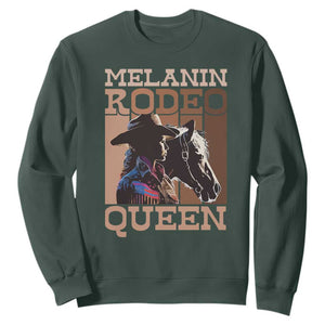 African American Cowgirl Sweatshirt Melanin Rodeo Queen TS09 Dark Forest Green Print Your Wear