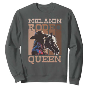 African American Cowgirl Sweatshirt Melanin Rodeo Queen TS09 Dark Heather Print Your Wear