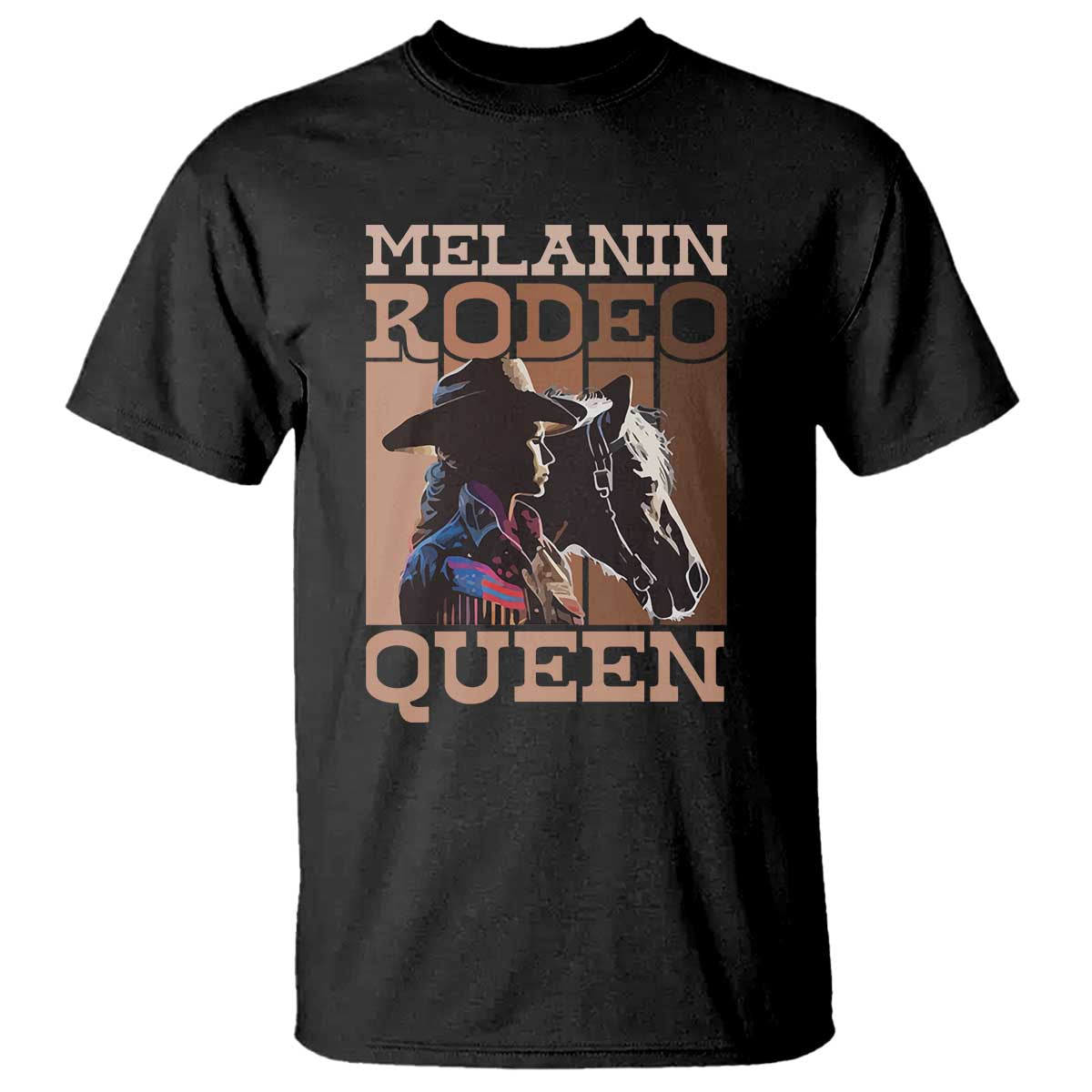 African American Cowgirl T Shirt Melanin Rodeo Queen TS09 Black Print Your Wear