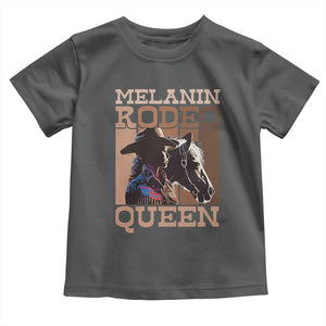 African American Cowgirl Toddler T Shirt Melanin Rodeo Queen TS09 Dark Heather Print Your Wear