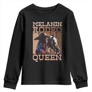 African American Cowgirl Youth Sweatshirt Melanin Rodeo Queen TS09 Black Print Your Wear