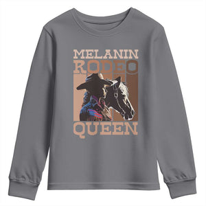 African American Cowgirl Youth Sweatshirt Melanin Rodeo Queen TS09 Charcoal Print Your Wear