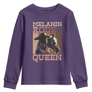 African American Cowgirl Youth Sweatshirt Melanin Rodeo Queen TS09 Purple Print Your Wear