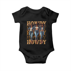 Black Cowgirl Baby Onesie Howdy Melanin Rodeo Queen TS09 Black Print Your Wear