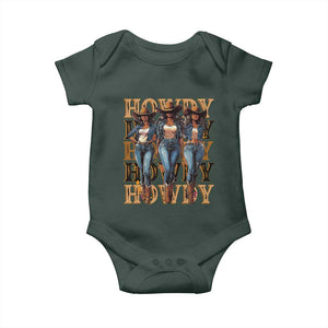 Black Cowgirl Baby Onesie Howdy Melanin Rodeo Queen TS09 Dark Forest Green Print Your Wear