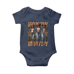 Black Cowgirl Baby Onesie Howdy Melanin Rodeo Queen TS09 Navy Print Your Wear