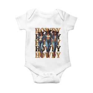 Black Cowgirl Baby Onesie Howdy Melanin Rodeo Queen TS09 White Print Your Wear