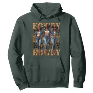 Black Cowgirl Hoodie Howdy Melanin Rodeo Queen TS09 Dark Forest Green Print Your Wear