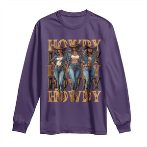 Black Cowgirl Long Sleeve Shirt Howdy Melanin Rodeo Queen TS09 Purple Print Your Wear