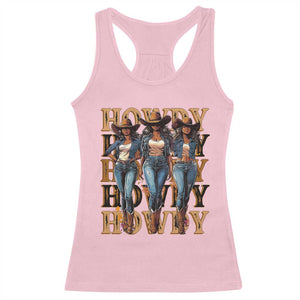 Black Cowgirl Racerback Tank Top Howdy Melanin Rodeo Queen TS09 Light Pink Print Your Wear