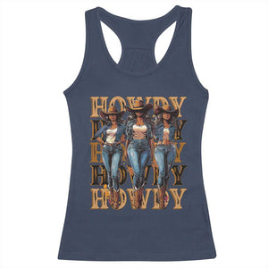 Black Cowgirl Racerback Tank Top Howdy Melanin Rodeo Queen TS09 Navy Print Your Wear