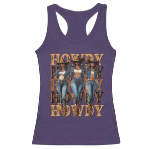 Black Cowgirl Racerback Tank Top Howdy Melanin Rodeo Queen TS09 Purple Print Your Wear