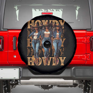 Black Cowgirl Spare Tire Cover Howdy Melanin Rodeo Queen TS09 Black Print Your Wear