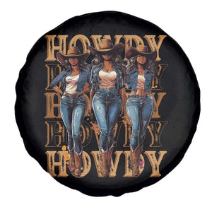 Black Cowgirl Spare Tire Cover Howdy Melanin Rodeo Queen TS09 Print Your Wear