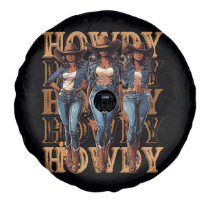 Black Cowgirl Spare Tire Cover Howdy Melanin Rodeo Queen TS09 Print Your Wear