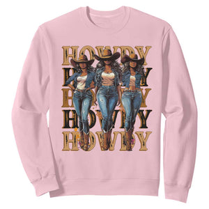 Black Cowgirl Sweatshirt Howdy Melanin Rodeo Queen TS09 Light Pink Print Your Wear