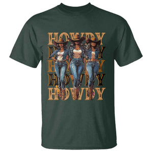 Black Cowgirl T Shirt Howdy Melanin Rodeo Queen TS09 Dark Forest Green Print Your Wear