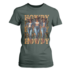 Black Cowgirl T Shirt For Women Howdy Melanin Rodeo Queen TS09 Dark Forest Green Print Your Wear