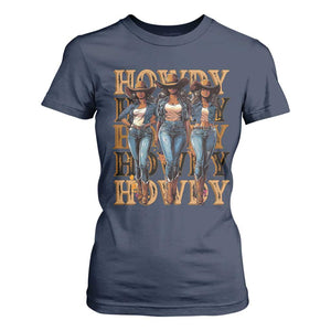 Black Cowgirl T Shirt For Women Howdy Melanin Rodeo Queen TS09 Navy Print Your Wear