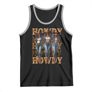 Black Cowgirl Tank Top Howdy Melanin Rodeo Queen TS09 Black Athletic Heather Print Your Wear