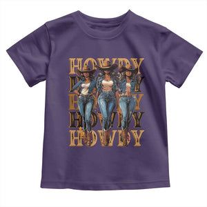 Black Cowgirl Toddler T Shirt Howdy Melanin Rodeo Queen TS09 Purple Print Your Wear