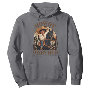 Black Cowboy Hoodie Howdy Partner Black History Month TS09 Charcoal Print Your Wear