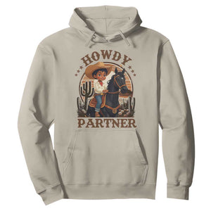 Black Cowboy Hoodie Howdy Partner Black History Month TS09 Sand Print Your Wear