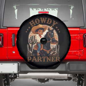 Black Cowboy Spare Tire Cover Howdy Partner Black History Month TS09 Black Print Your Wear