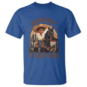 Black Cowboy T Shirt Howdy Partner Black History Month TS09 Royal Blue Print Your Wear