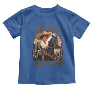 Black Cowboy Toddler T Shirt Howdy Partner Black History Month TS09 Royal Blue Print Your Wear