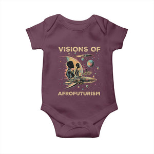 Visions Of Afrofuturism African American Baby Onesie Black History And Future TS09 Maroon Print Your Wear