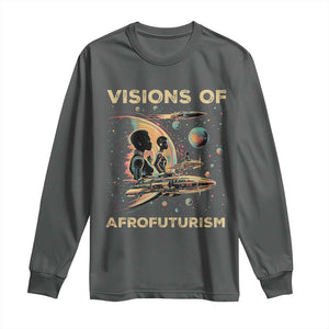 Visions Of Afrofuturism African American Long Sleeve Shirt Black History And Future TS09 Dark Heather Print Your Wear