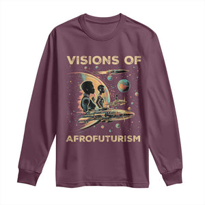 Visions Of Afrofuturism African American Long Sleeve Shirt Black History And Future TS09 Maroon Print Your Wear