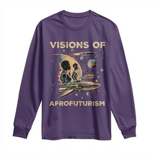 Visions Of Afrofuturism African American Long Sleeve Shirt Black History And Future TS09 Purple Print Your Wear