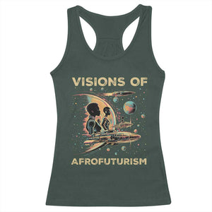 Visions Of Afrofuturism African American Racerback Tank Top Black History And Future TS09 Dark Forest Green Print Your Wear