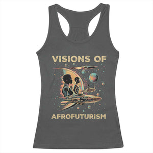 Visions Of Afrofuturism African American Racerback Tank Top Black History And Future TS09 Dark Heather Print Your Wear