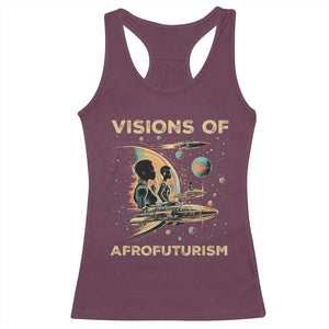 Visions Of Afrofuturism African American Racerback Tank Top Black History And Future TS09 Maroon Print Your Wear